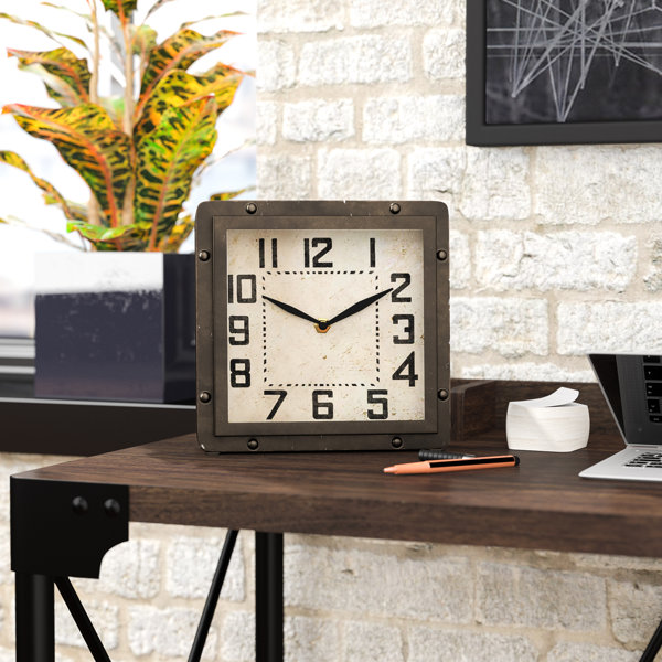 17 Stories Metal Tabletop Clock & Reviews Wayfair